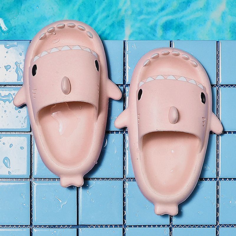 Kids Thick Sole Sharks Slippers Non-Slip In/Outdoor Sliders Sandals Shoes