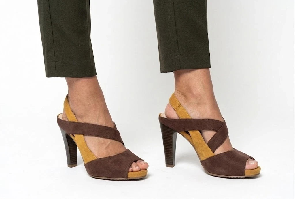 Terra Plana Eco-Friendly Recycled Brown Tan Slingback Platform Sandal 7 37 New