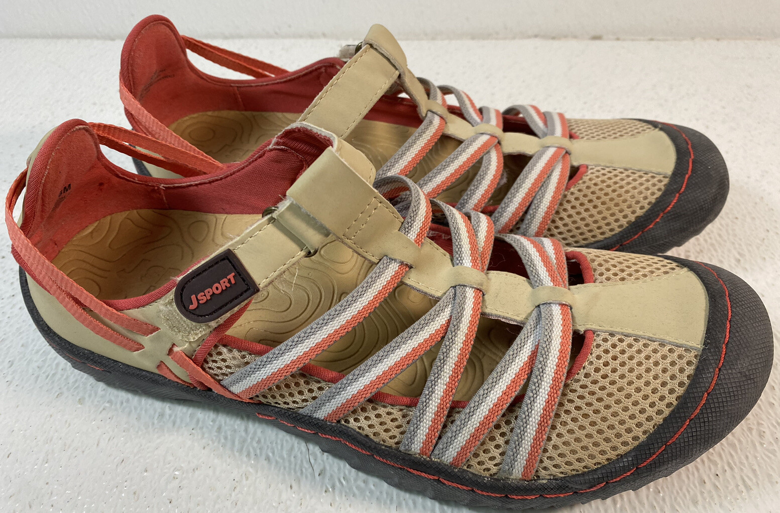 JSPORT by JAMBU Tan & Pink Closed Toe Sport Sandal Women’s size 7.5 Gently Used
