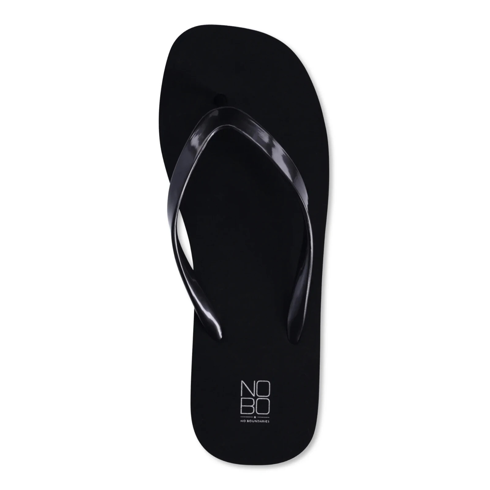 New Women’s No Boundaries Basic Black Rubber Flip-Flops – Size Women’s 9