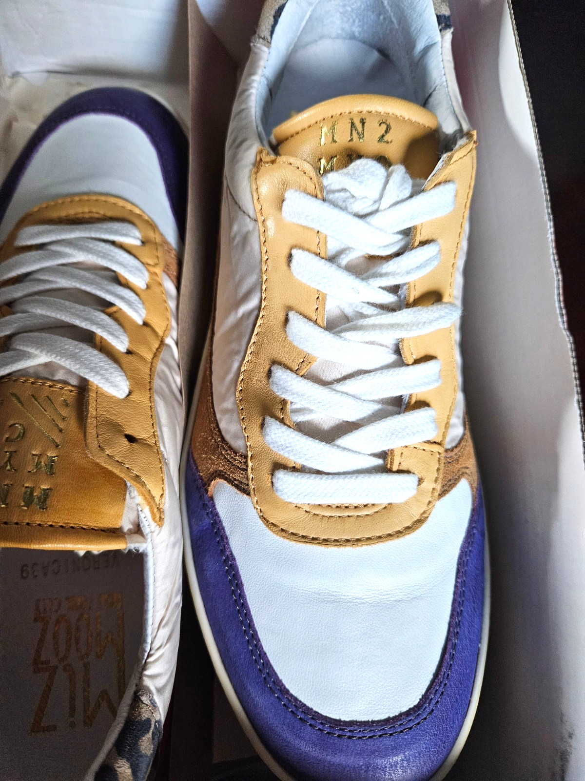 Miz Mooz Veronica Leather Sneaker Tennis Lightweight Purple Size 8 Eu 39