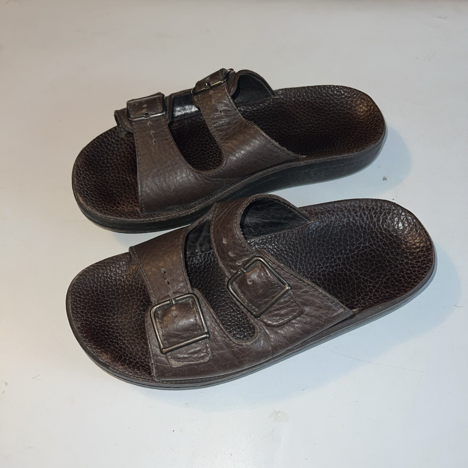 Walk the Walk by Ana-Tech Brown Leather Buckle Sandals Women’s 39 sz 8