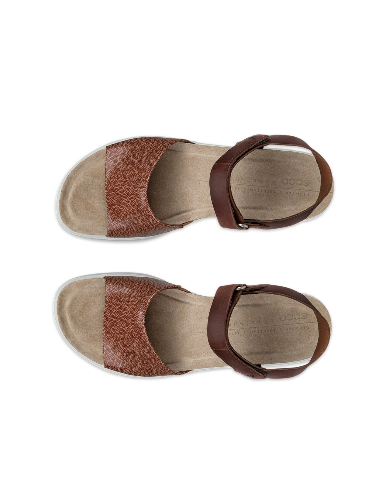 ECCO Flowt Wedge Cork Sandals Cashmere Cocoa Brown 272313 EU 40 Womens 9 – 9.5