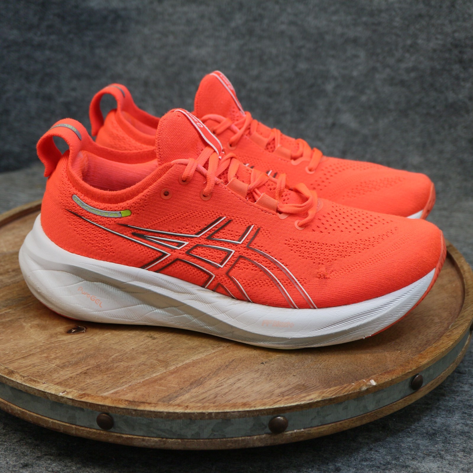 ASICS Gel-Nimbus 26 Women Size 9.5 Neon Orange Running Athletic Shoes Sneakers