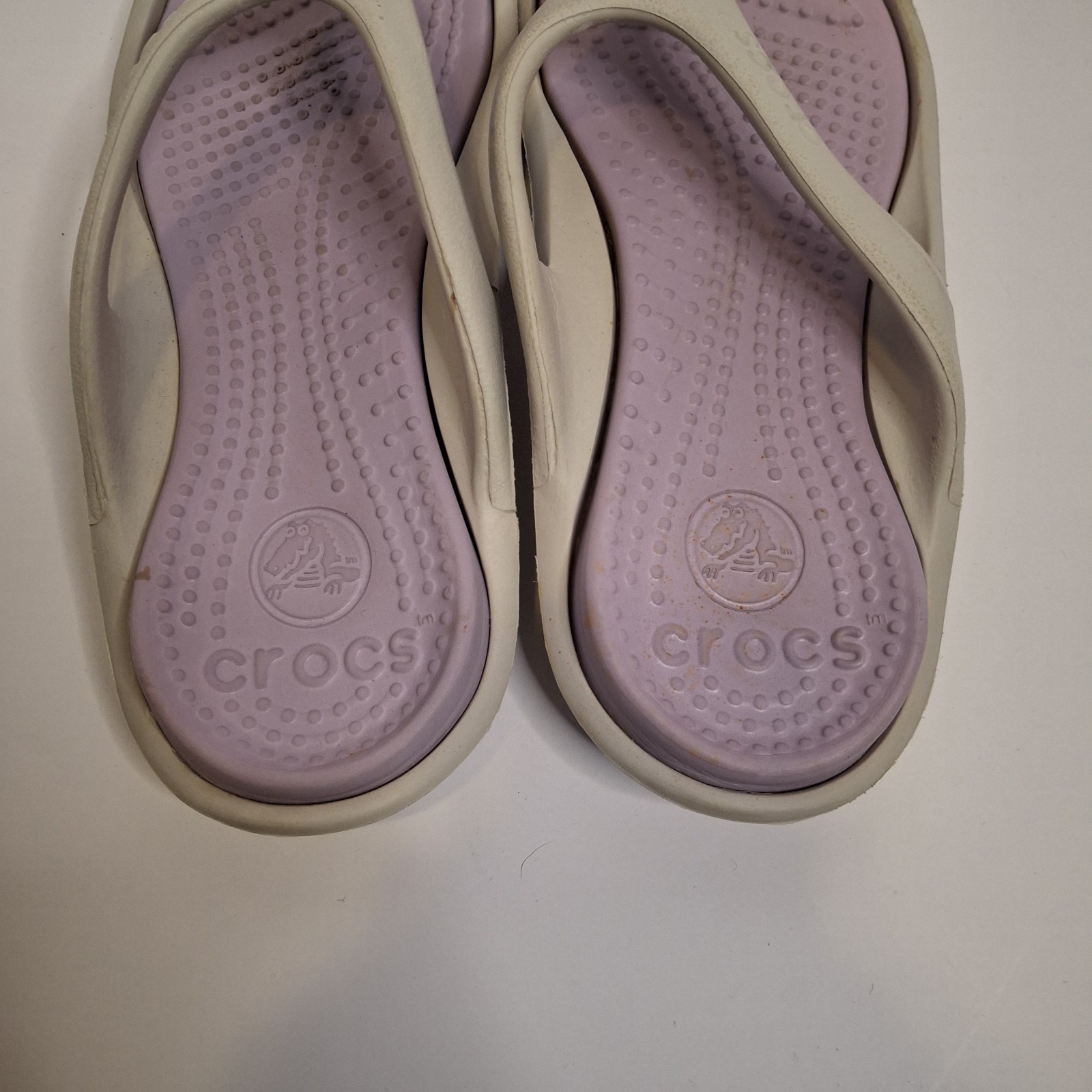 Crocs Athens II Purple Gray Sandals Womens 10 Slip On Flip Flops Two Tone Summer