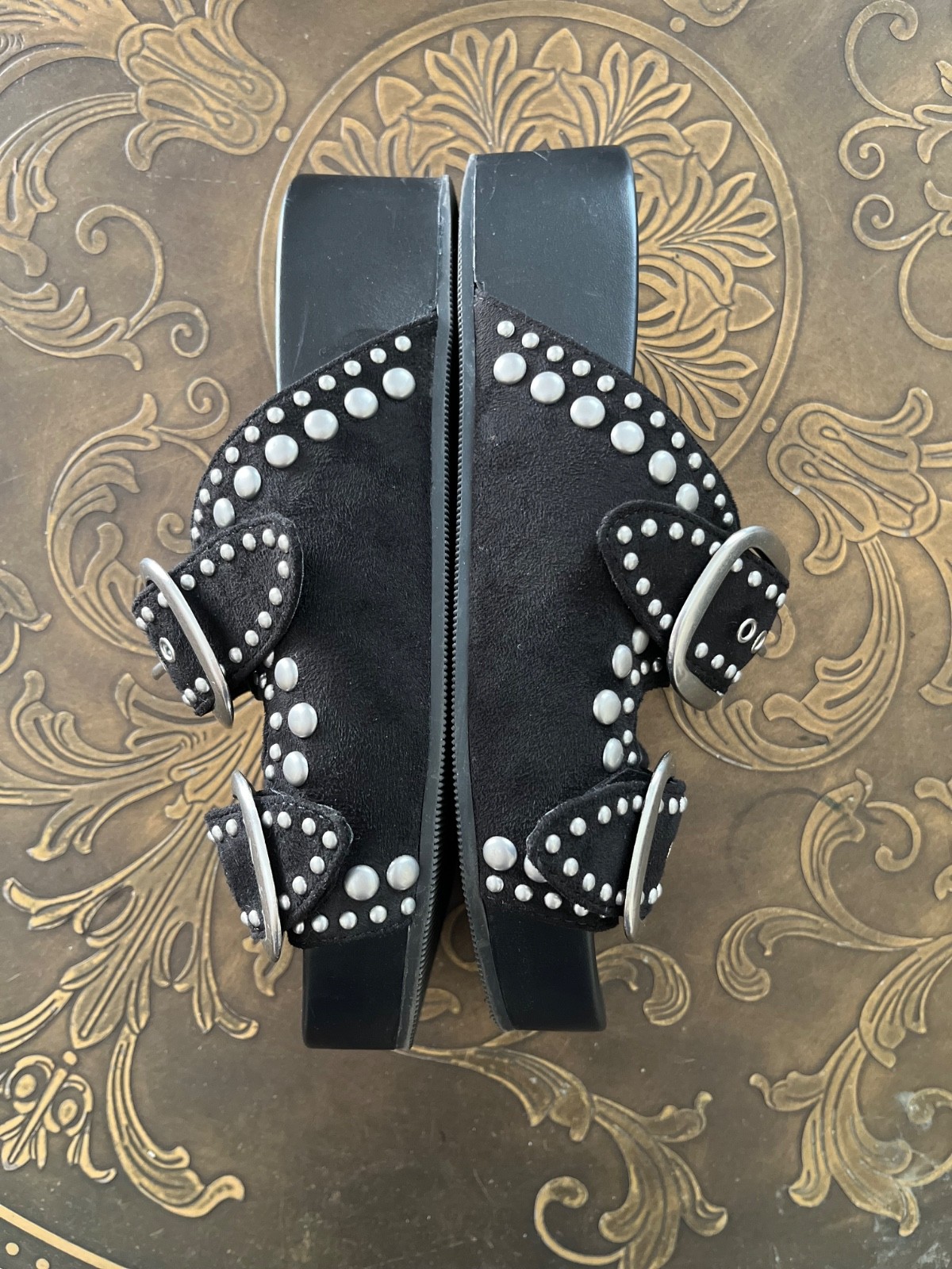 Nine West Women’s Flinne Sandals Black Size 6M Adjustable Summer Slides