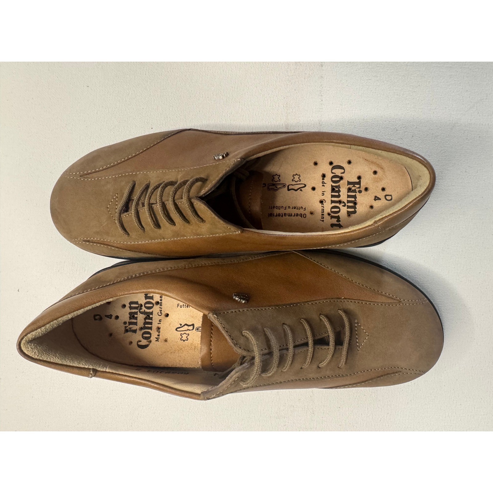 Finn Comfort 6059 Womens Leather Lace Up Oxford Tan Made in Germany UK 4 US 6.5