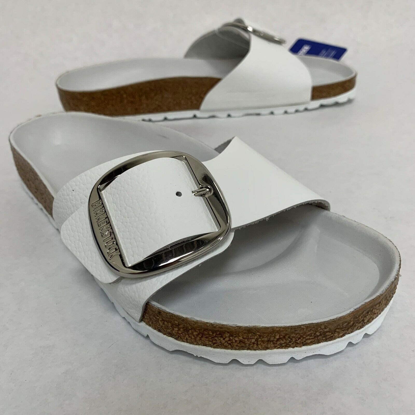Birkenstock New w/ Box Madrid Big Buckle White Oiled Leather Exquisite Regular