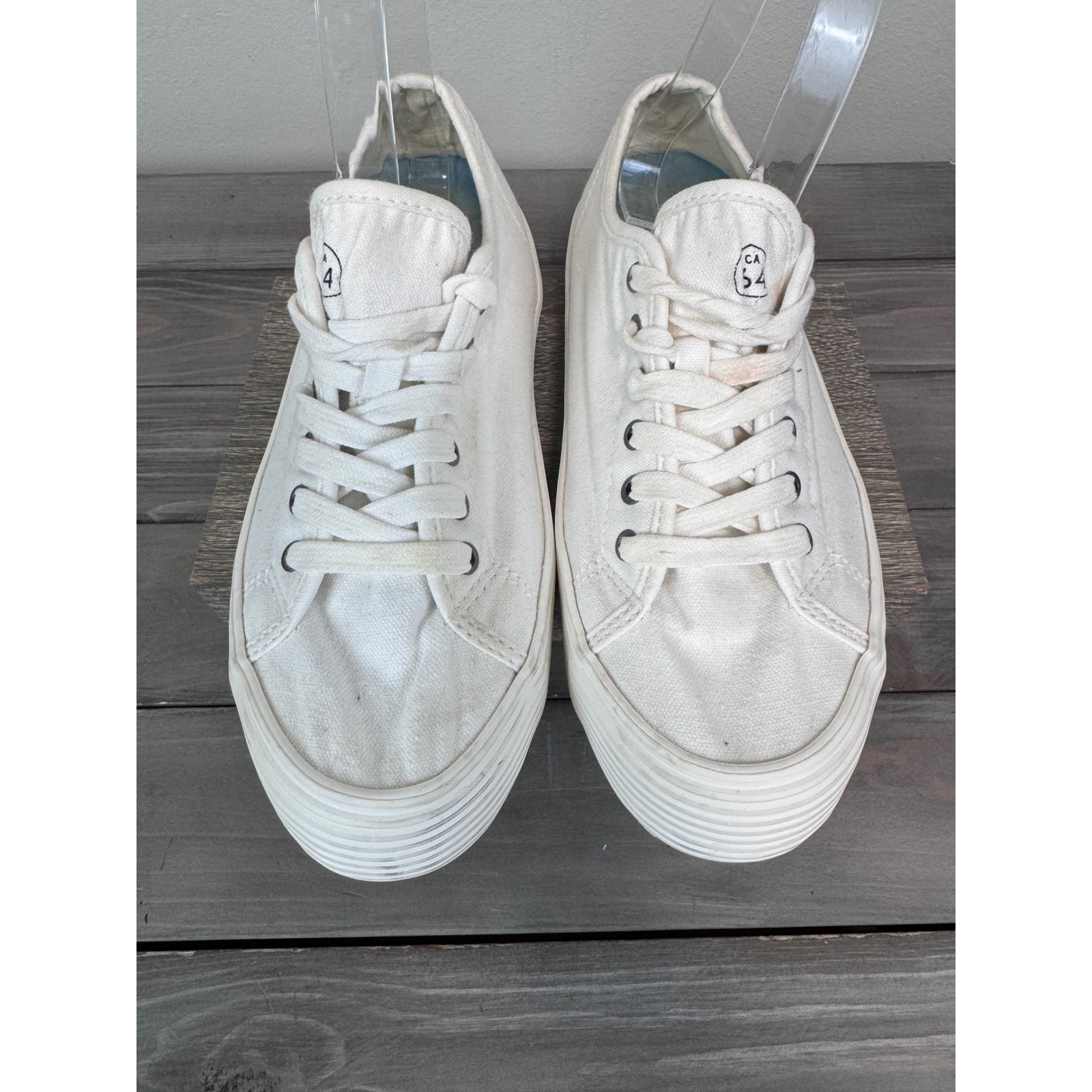 SeaVees Monterey Sneaker Platform Bleach White Canvas Womens 9 California