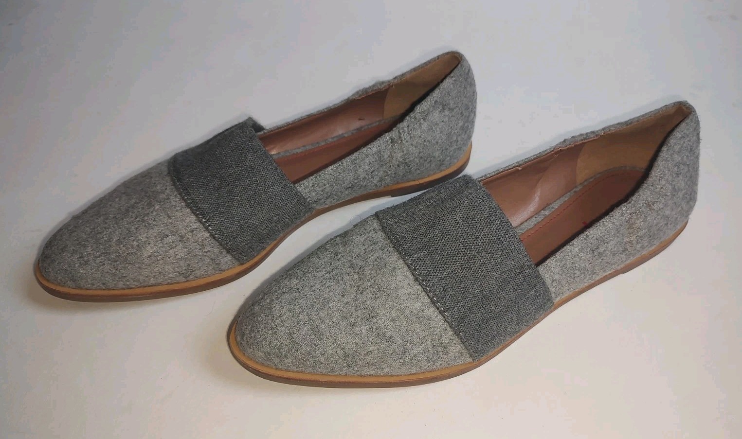 ED Ellen Degeneres Womens Karlin Grey Felted Wool Flats Shoes Slip On Shoes 8.5