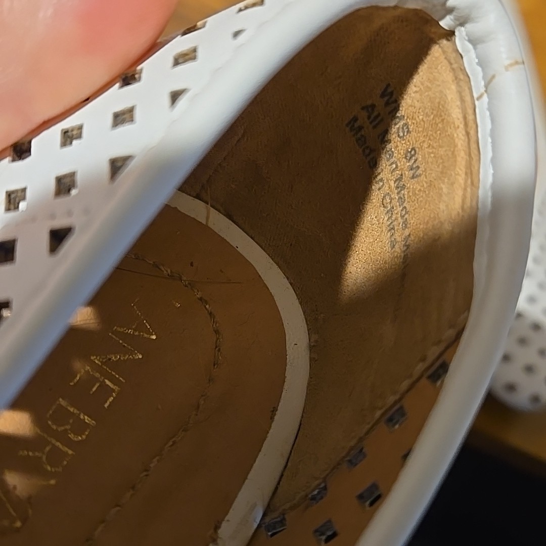 Lane Bryant Shoes Womens 8 White Slip On Flats Dress Career Man-Made Material