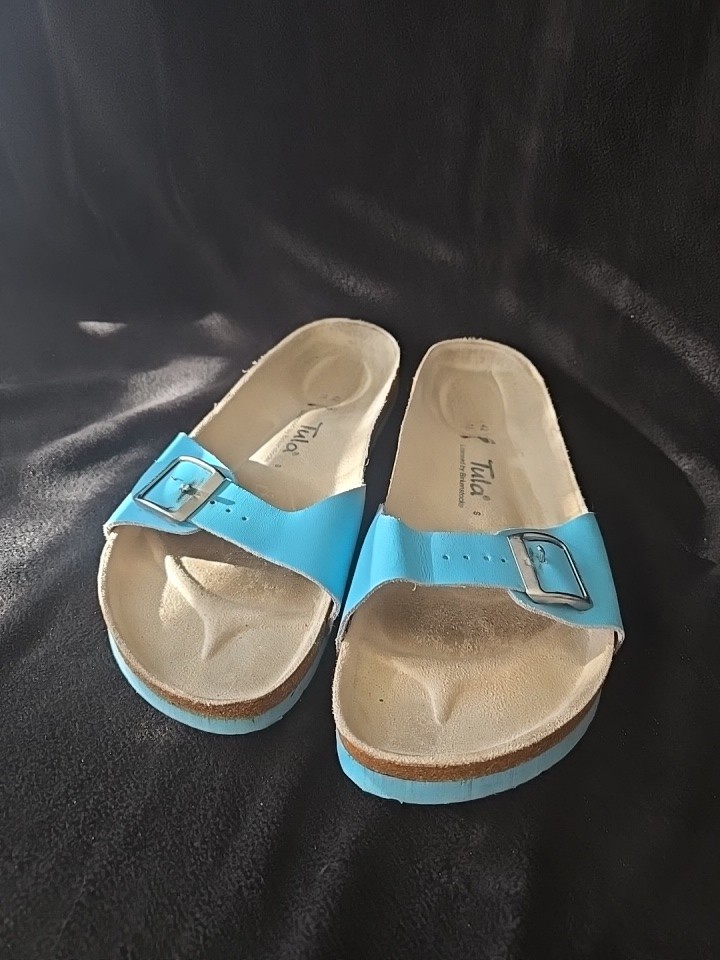 Tula by Birkenstock Women’s Madrid Blue Buckle Slide Sandal Size 11