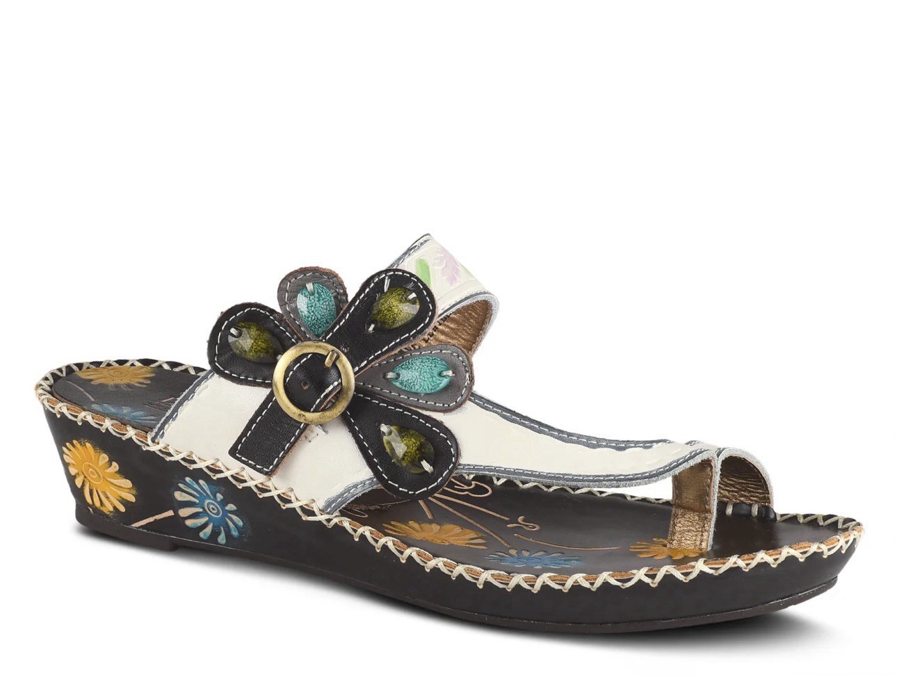 L’ARTISTE SANTORINI SLIDE SANDAL | Bohemian Sandal Wedges |Size 39