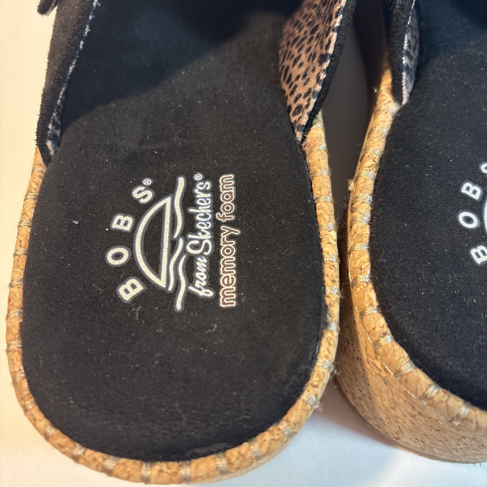 Skechers Vegan Sued Clog Platform Bobs Size 10 Black EU 40 Memory Foam