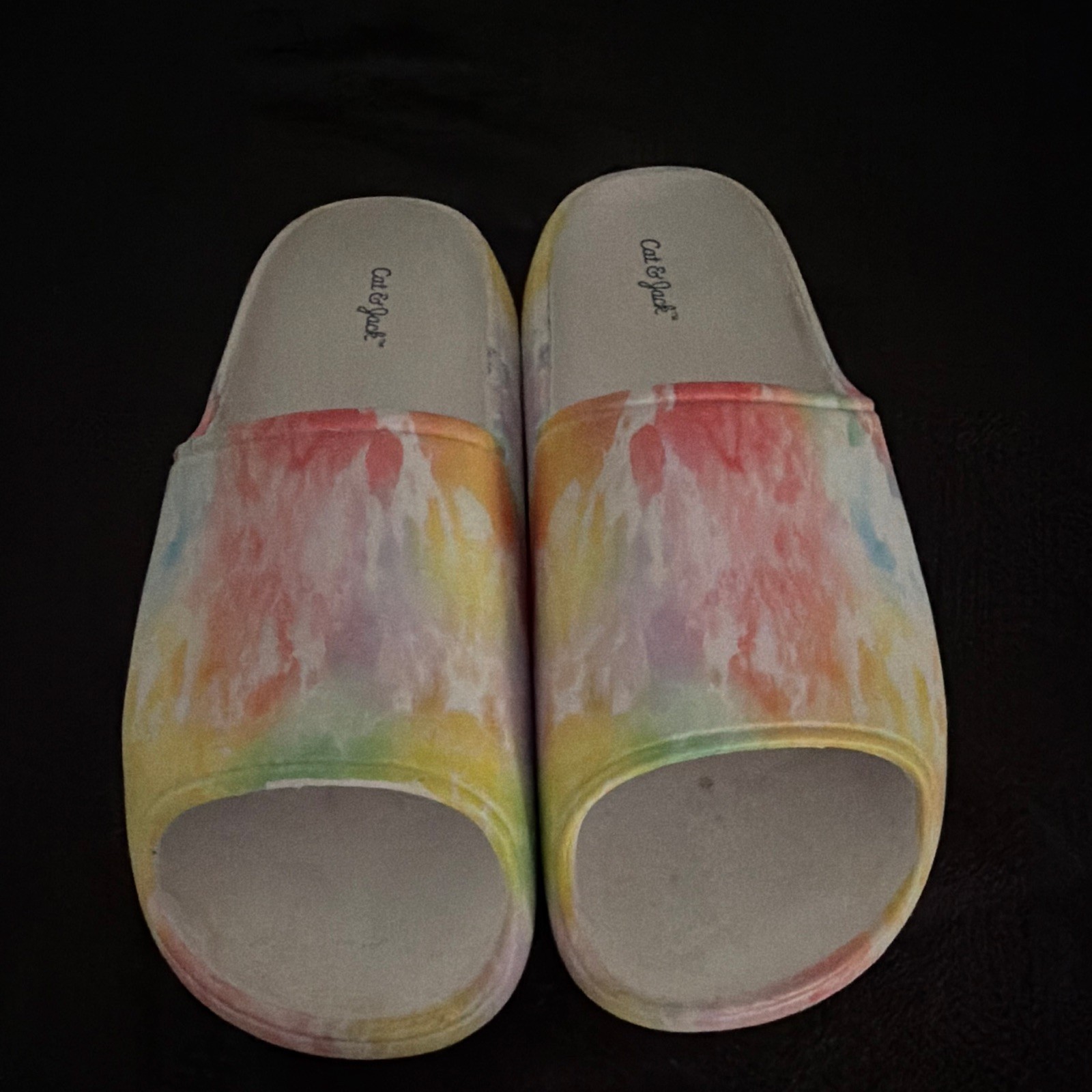 Cat & Jack Women’s Multicolor Tie Dye Slip-On Flat Slide Sandals