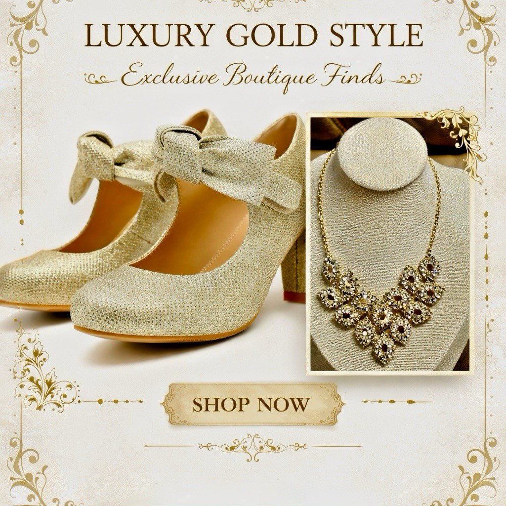 Pre-Owned Elegant Bow Mary Jane Pumps & I.N.C. Floral Statement Necklace