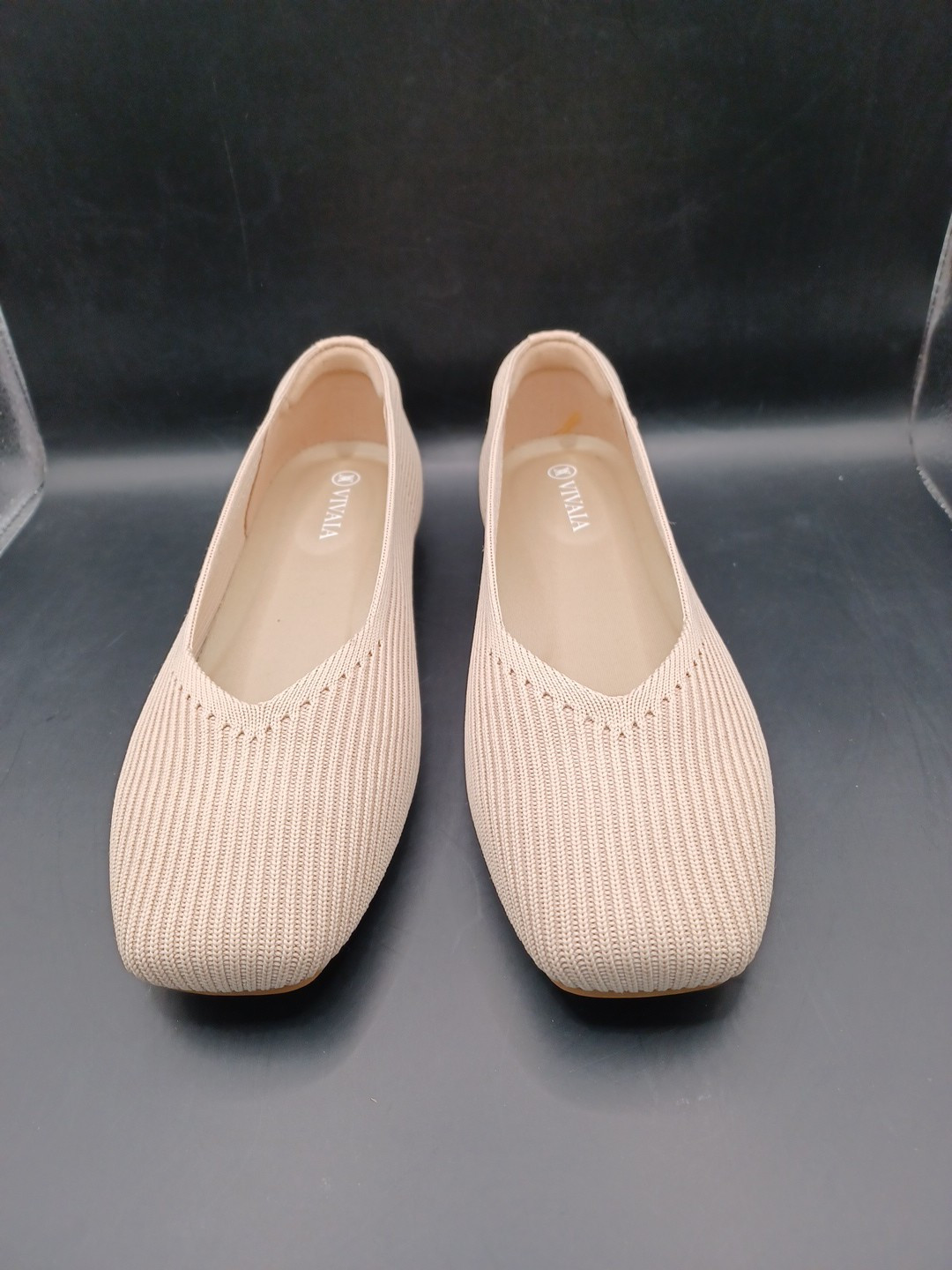NEW Vivaia Margot 2.0 Square Toe V-Cut Flats – Almond Size 36 (US 5.5-6)