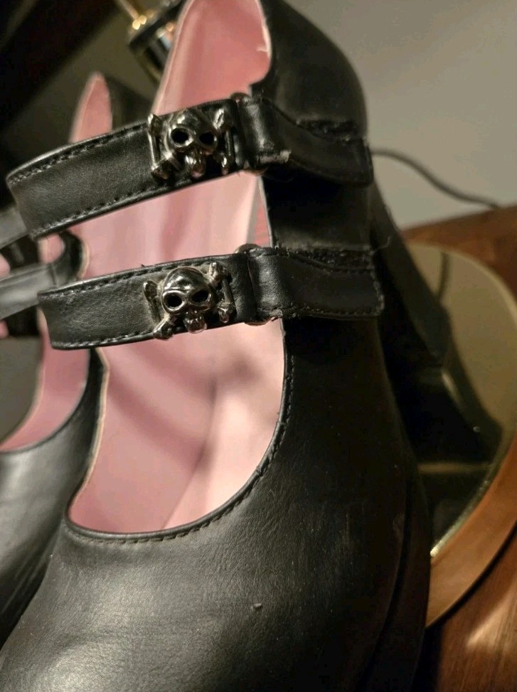 Demonia Gothica Chunky Platform Lolita Skulls Mary Jane Goth Shoes 9