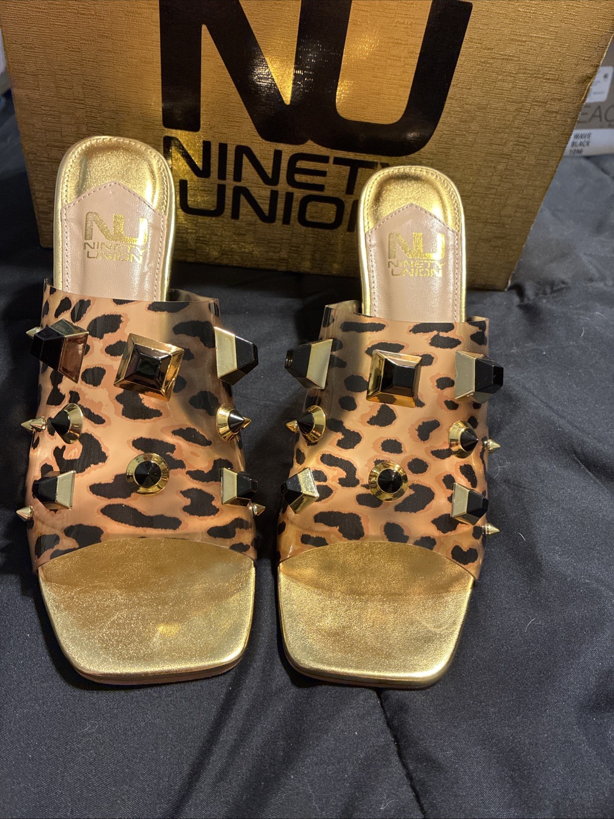 ninety union Ladies Vegas Leopard Heels Size 10