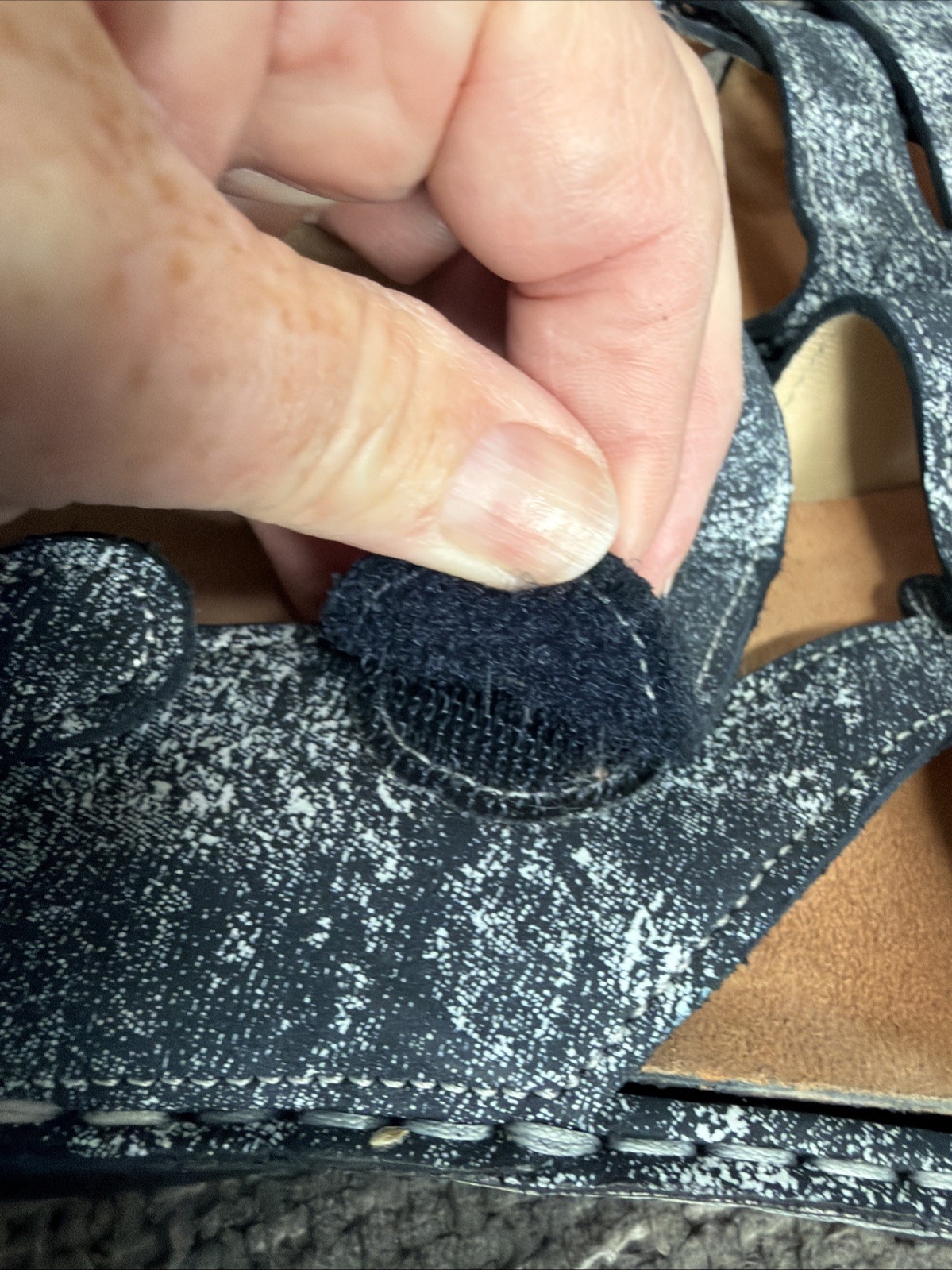 Finn Comfort Gomera Sandals Blue Denim Look Strappy Women’s 39 EU/8.5 US Germany