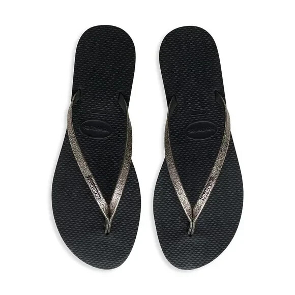 NEW Havaianas Size 41-42 Women’s You Shine Flip Flops, Black Graphite