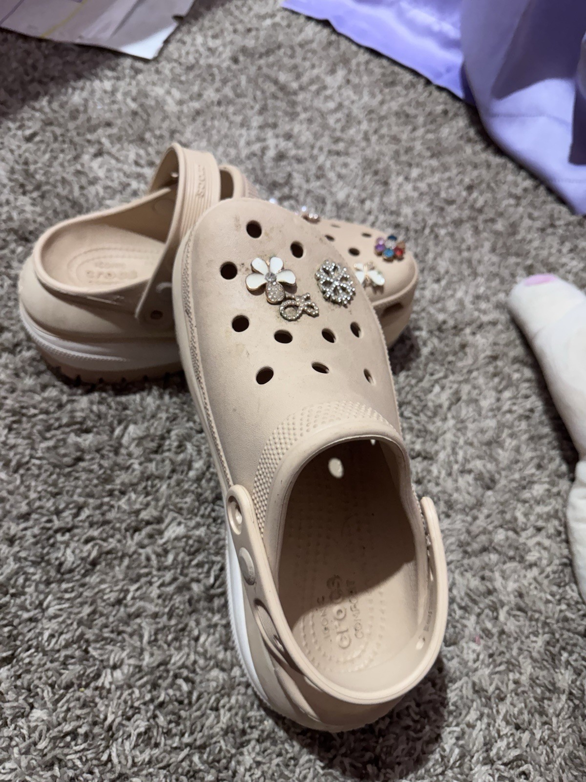 Crocs Classic Women’s Clog Beige US 8 Slip-On Cushioned Comfort