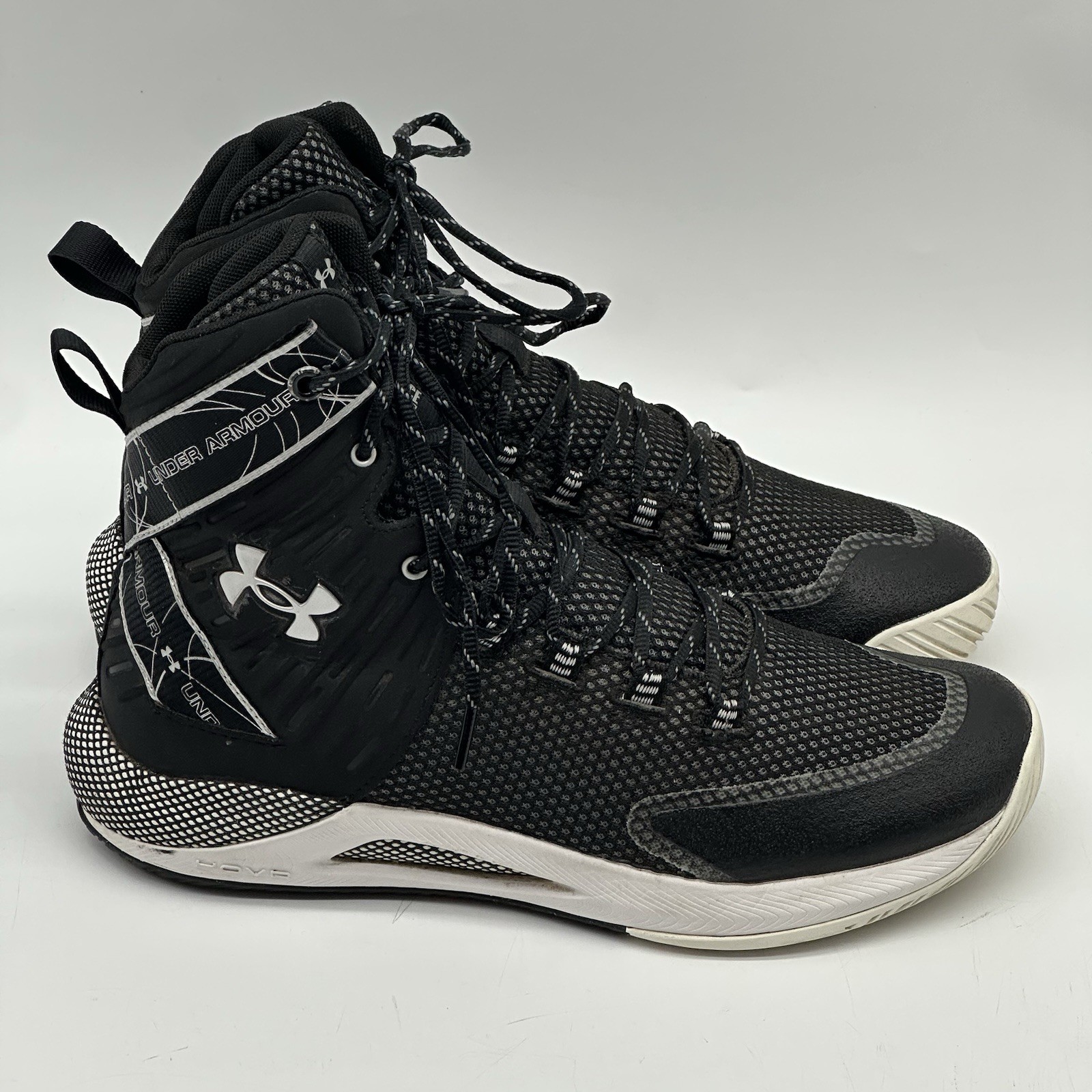 Under Armour Hovr Highlight Ace Black White Volleyball Shoes Women’s Size 11