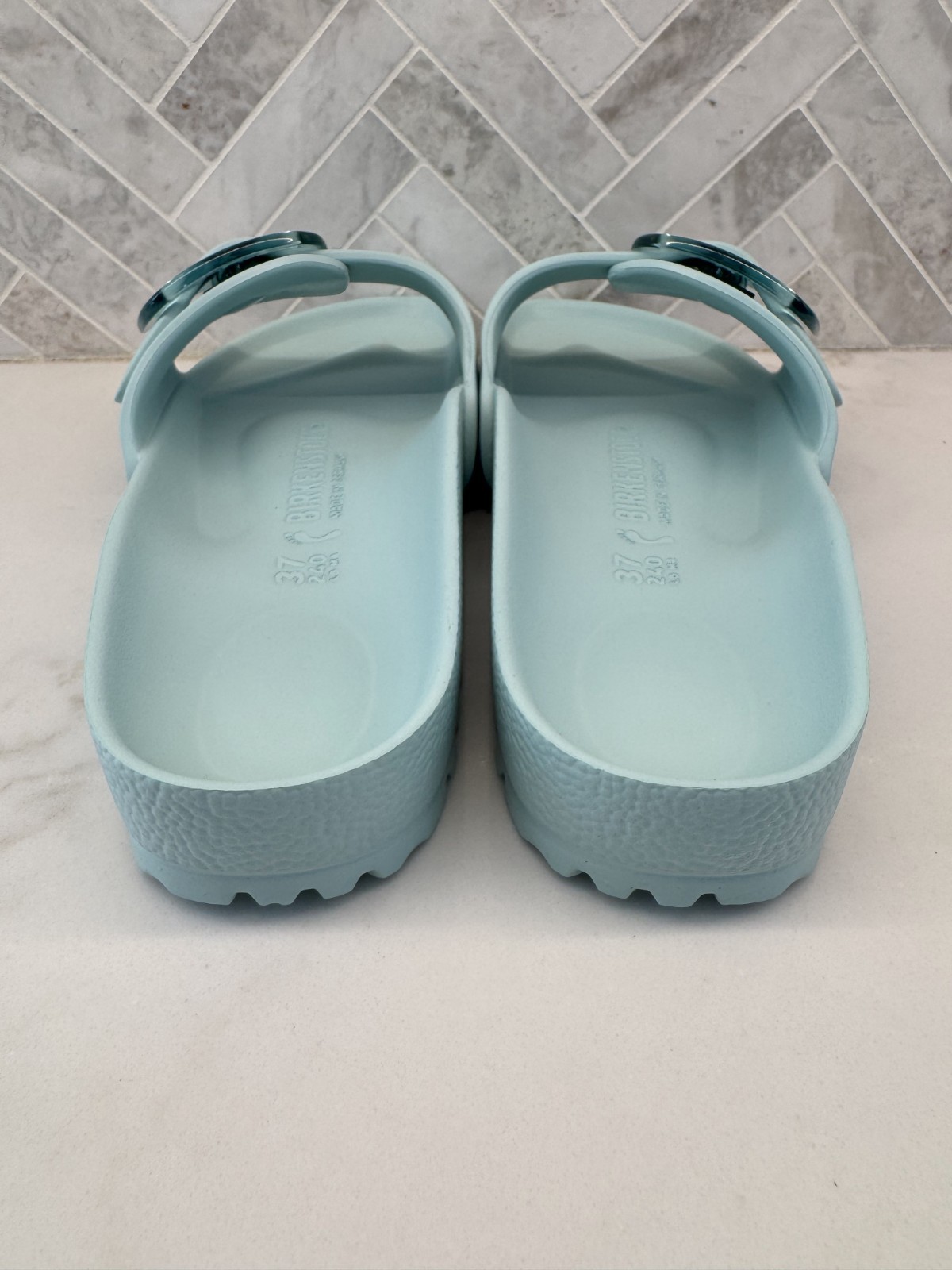 Birkenstock Madrid Big Buckle EVA Essentials Sandals Womens Size 6 37 Surf Green