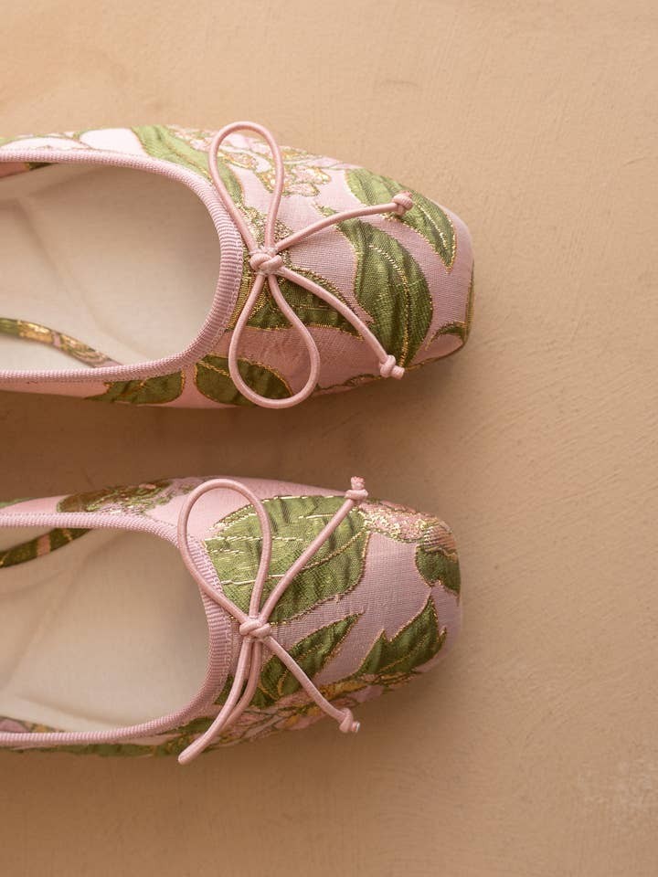 Rose Garden Floral Jacquard Tapestry Mary Jane Flats – Oasis Society
