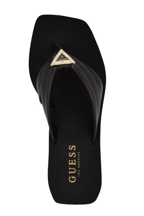 NEW WOMEN’S GUESS BLACK STRAPS SARLOW PLATFORM FLIP FLOPS WEDGE 5,6,7,8,9,10