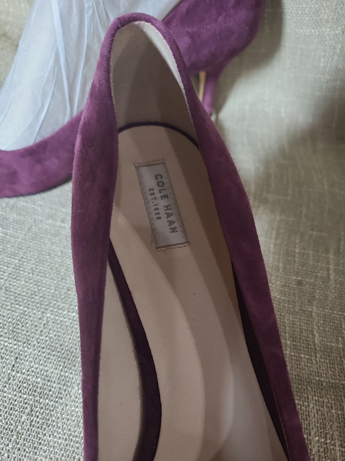 Cole Haan Plum Purple Suede Pointed Toe Pumps Heels Womens 9.5B