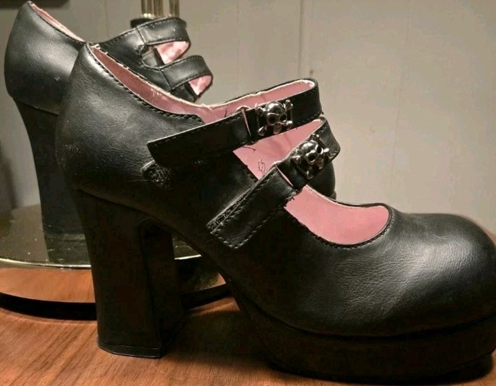 Demonia Gothica Chunky Platform Lolita Skulls Mary Jane Goth Shoes 9