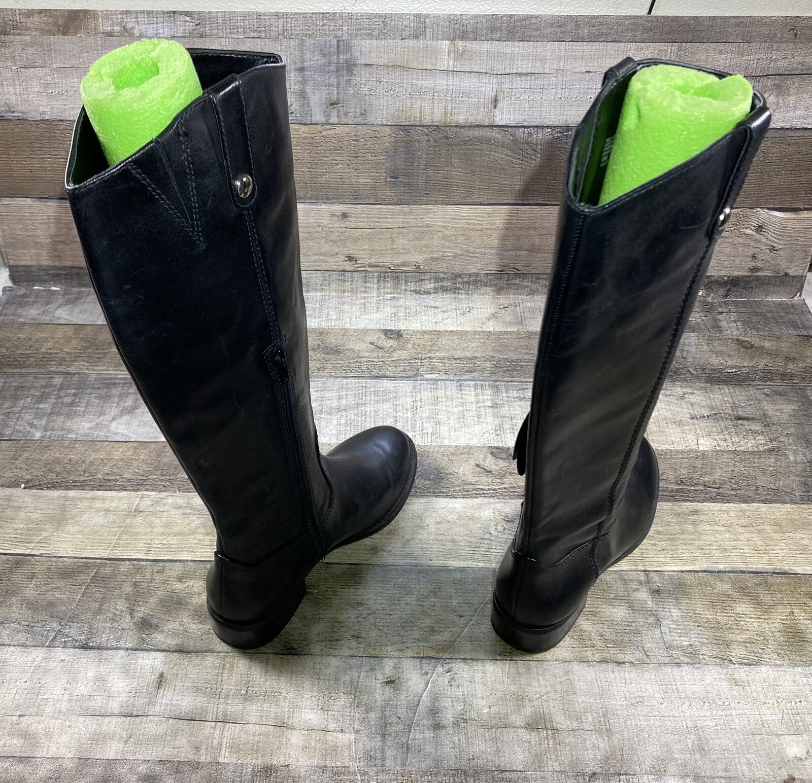 INC International Concepts Fawne Black Leather Knee High Boots Women’s US 6 M