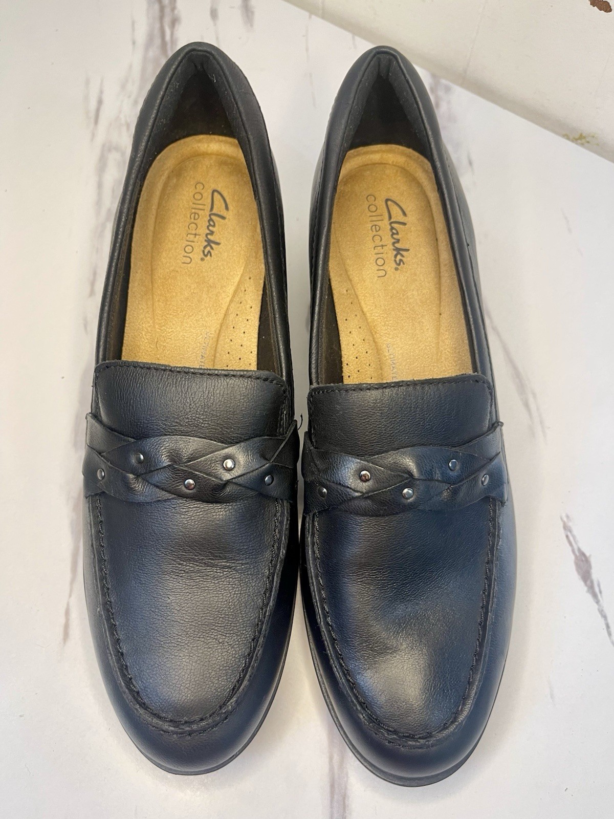 Clarks Charlten Echo Women’s Leather Loafers Comfortable Everyday Style Sz 9.5M