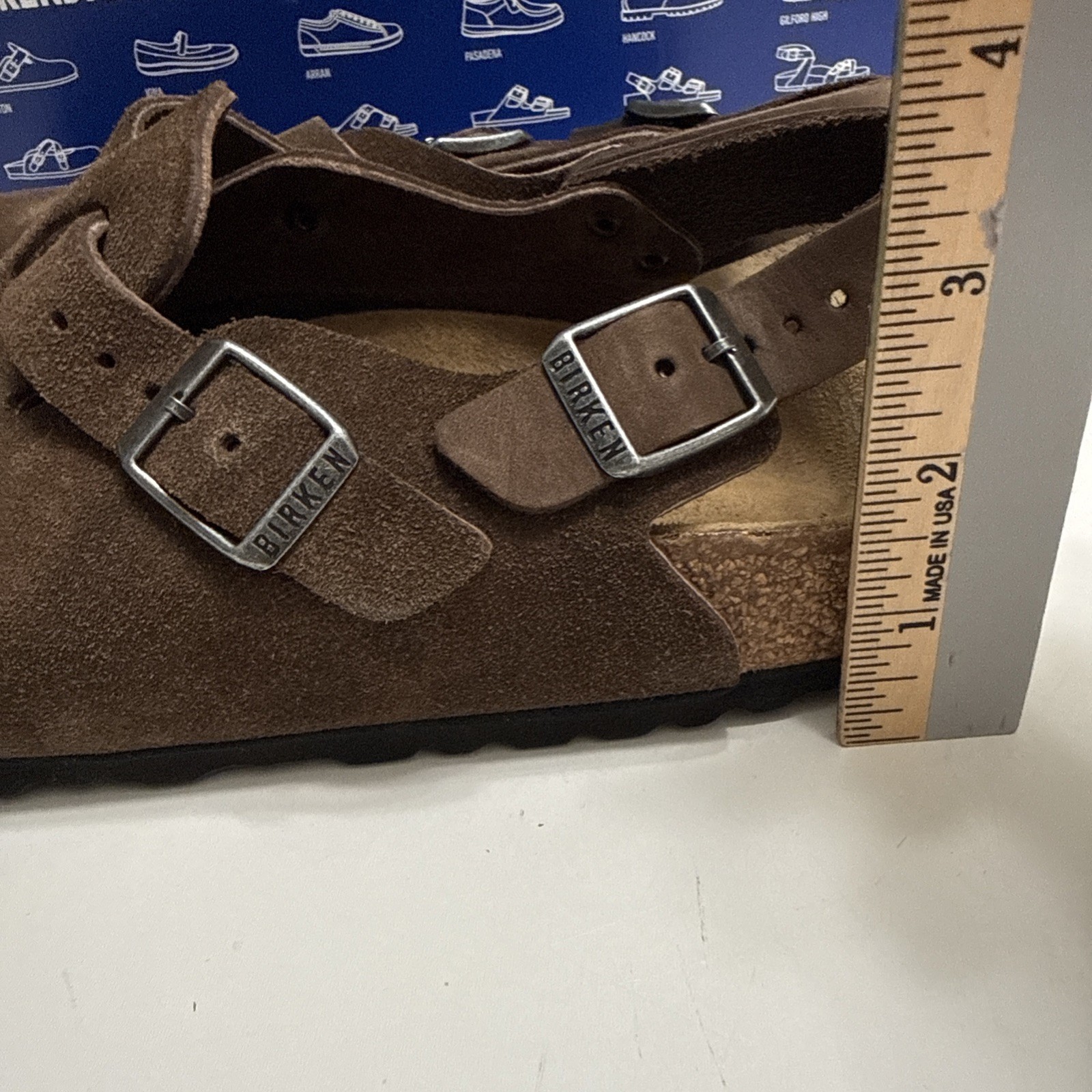 Birkenstock 37 Tokio II Suede Leather Carafe Brown Clogs Narrow Regular NIB