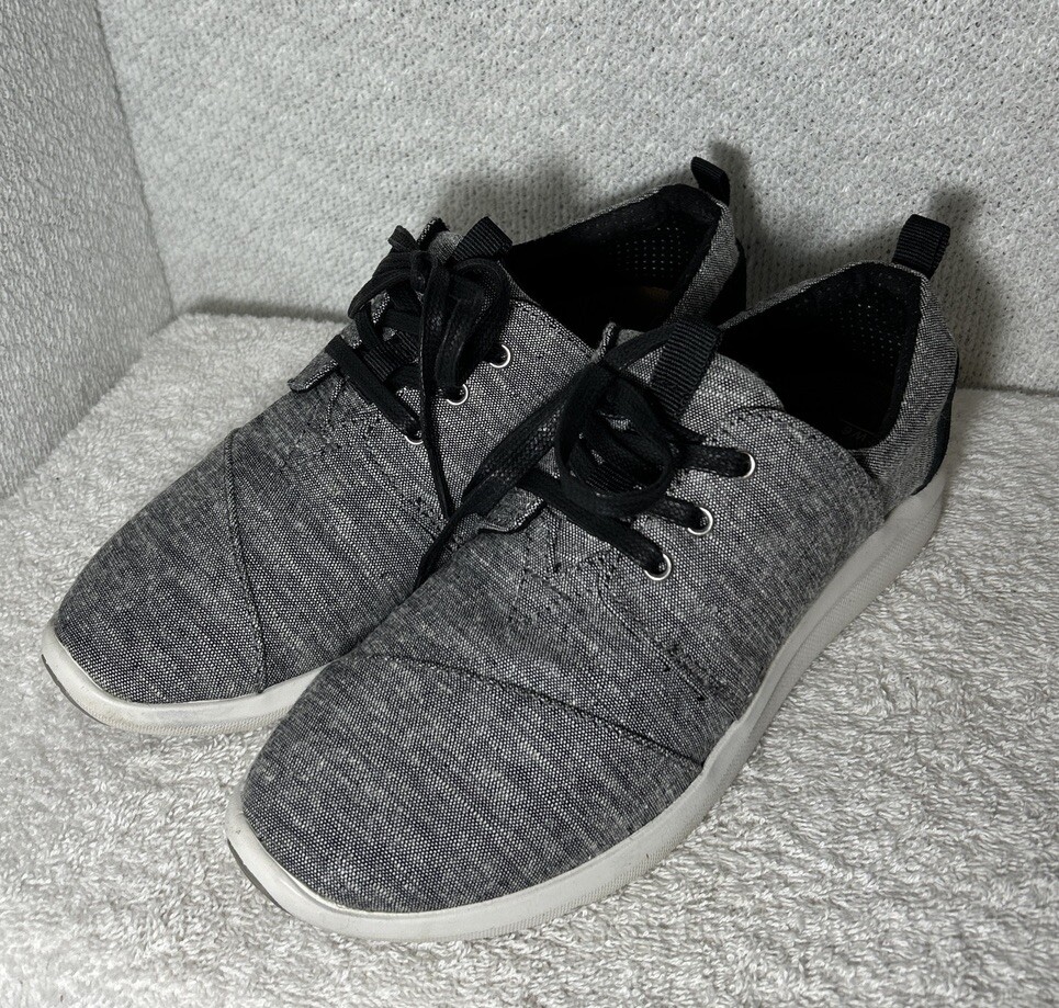 TOMS Del Rey Black Slub Chambray Women’s Sz W6 Shoes Lightweight Boat Shoes