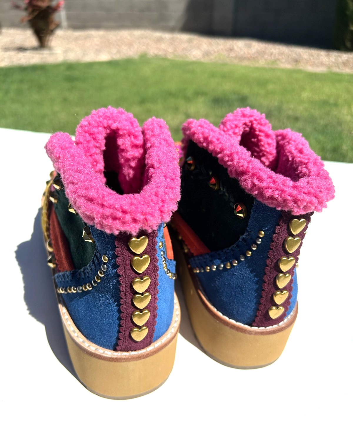 Kurt Geiger London Mansion Cozy Platform Boots 6.5 EU 36.5 Pink Studded $348 NEW