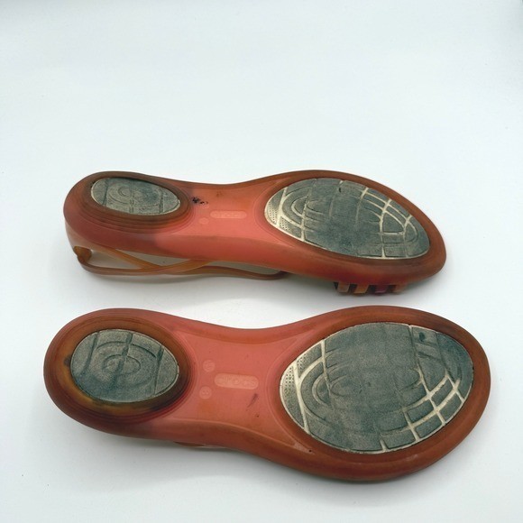 Crocs Isabella Strappy Sandals Women 8 Orange Pink Jelly Comfort Flat Shoe