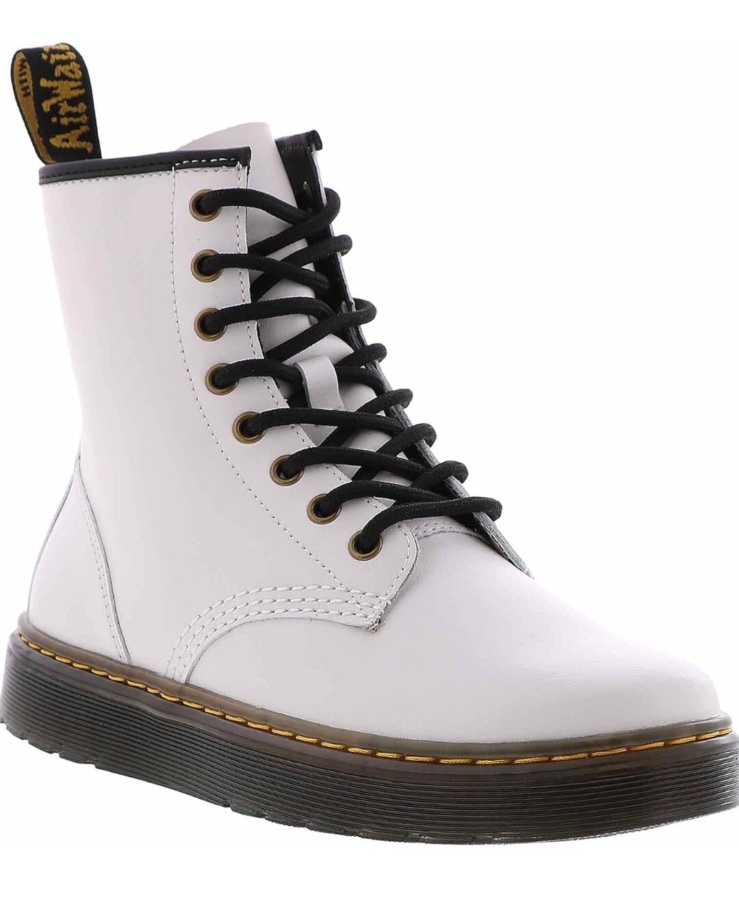 Dr. Martens Zavala Combat Boots White Leather Lace Up Size 9 Womens/ 8 Mens New