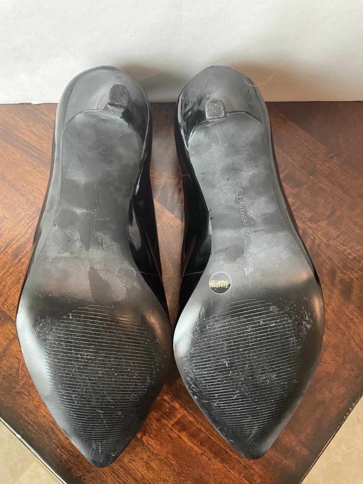 BCBGeneration Black Patent 3 Inch Heels Size 8.5 Womens All Man Made Materials
