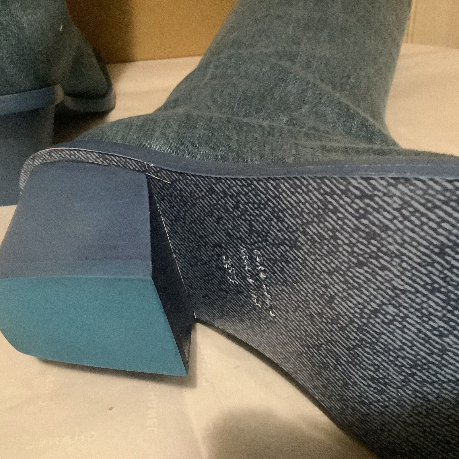 GIA BORGHINI Boots NEW Denim Size US 8,5