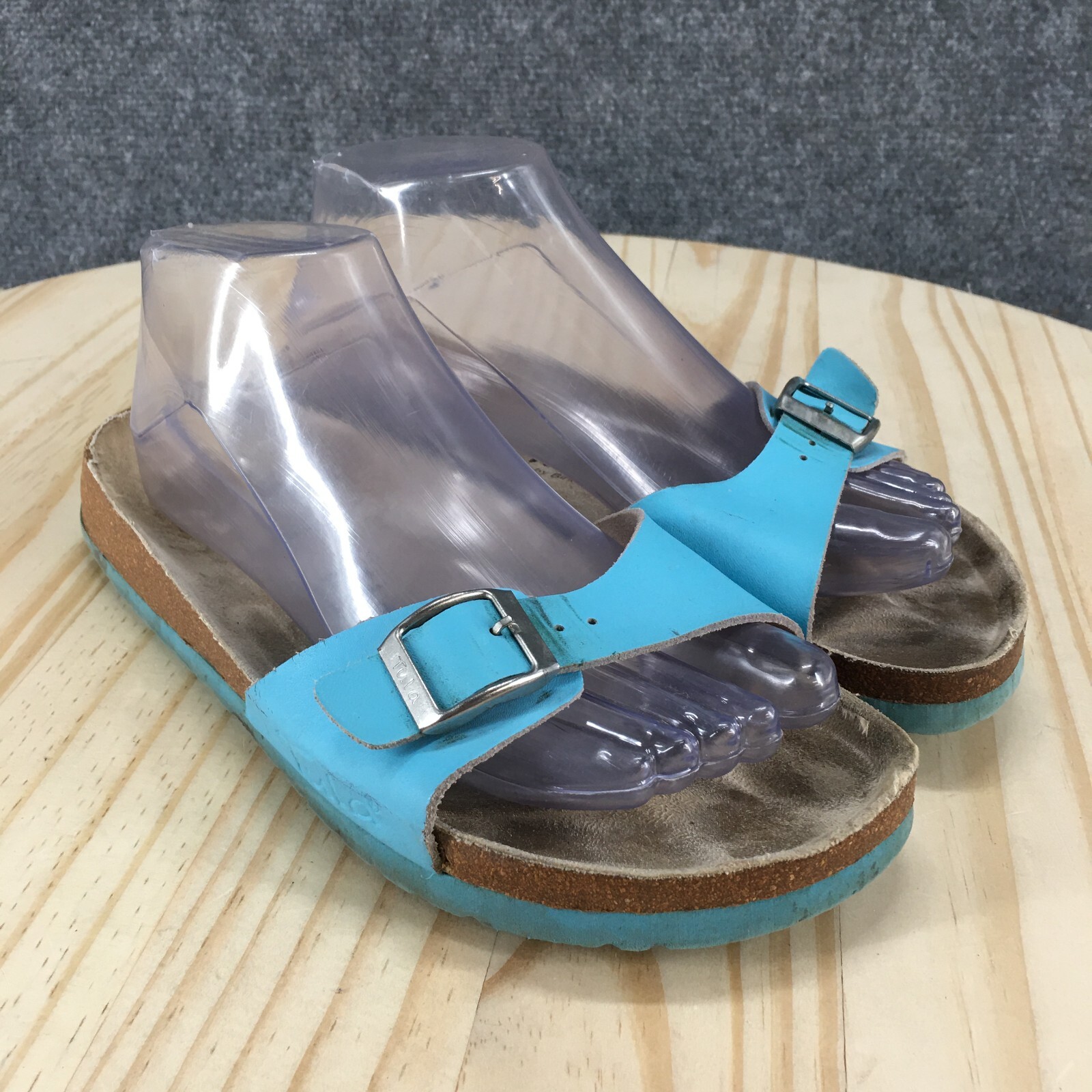 Tula By Birkenstock Sandals Womens 38 Narrow Slide Blue Casual Slip On Comfort