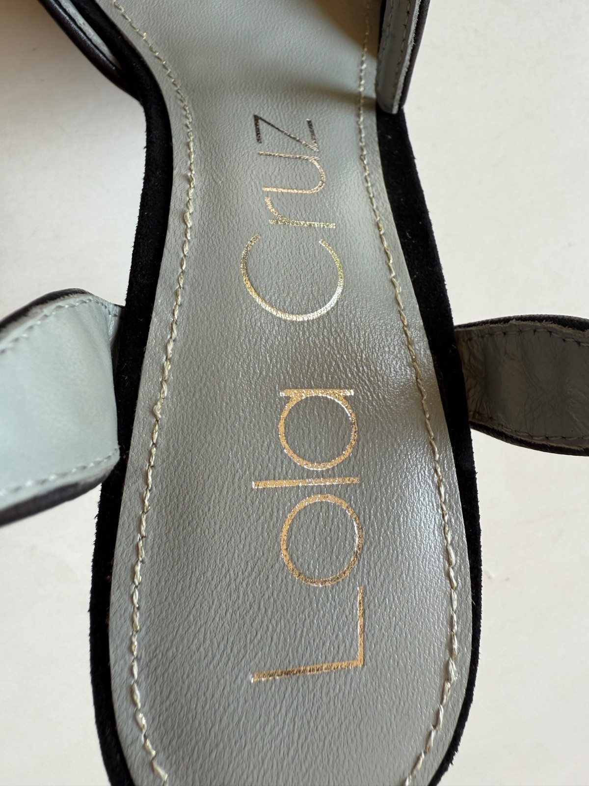 Lola Cruz España Platform High Heels Ankle Strap Black Suede Peep Toe Sz EUR 37