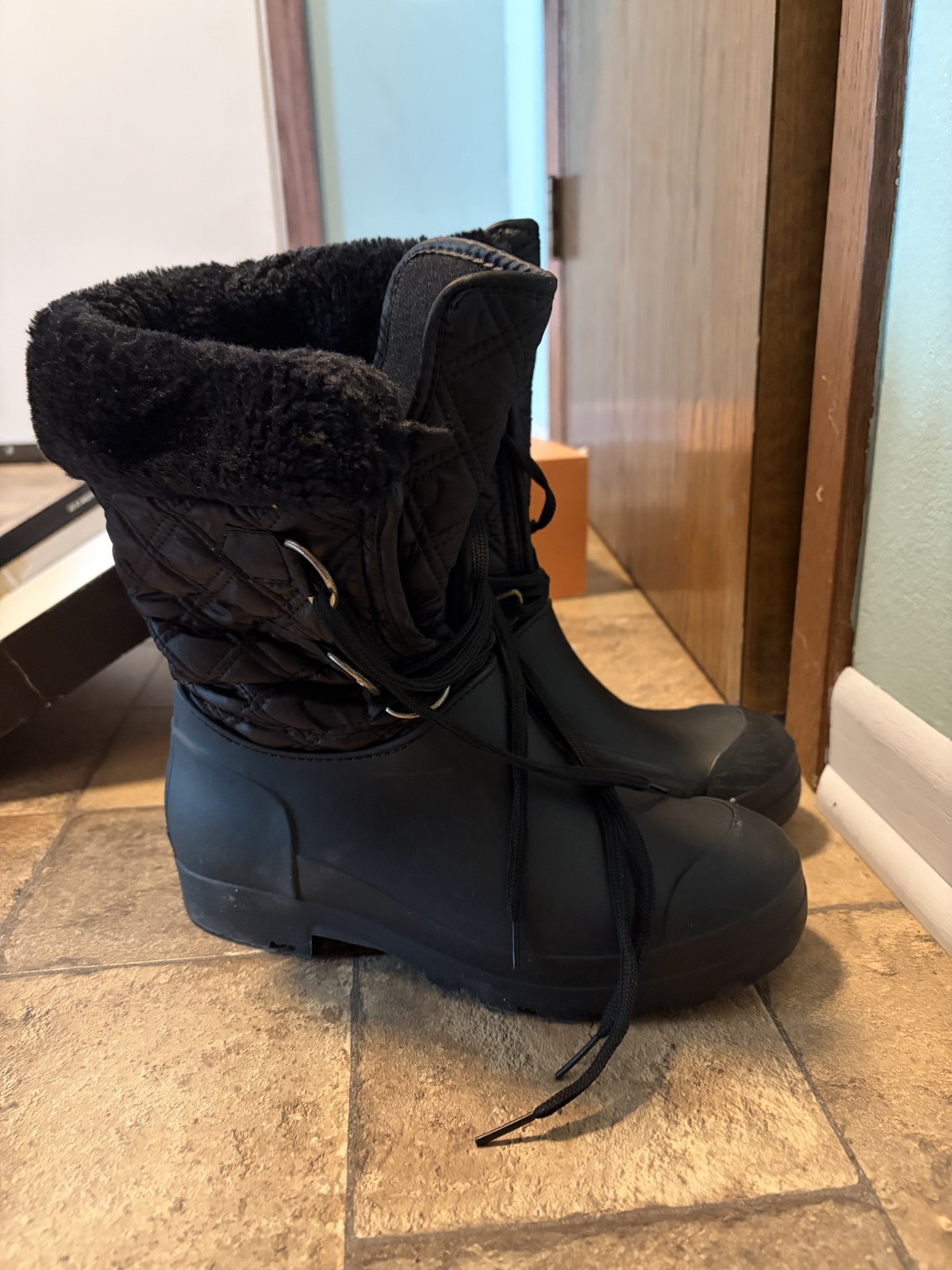 Dirty laundry women pathos boots with quilted shaft and faux fur Size 8