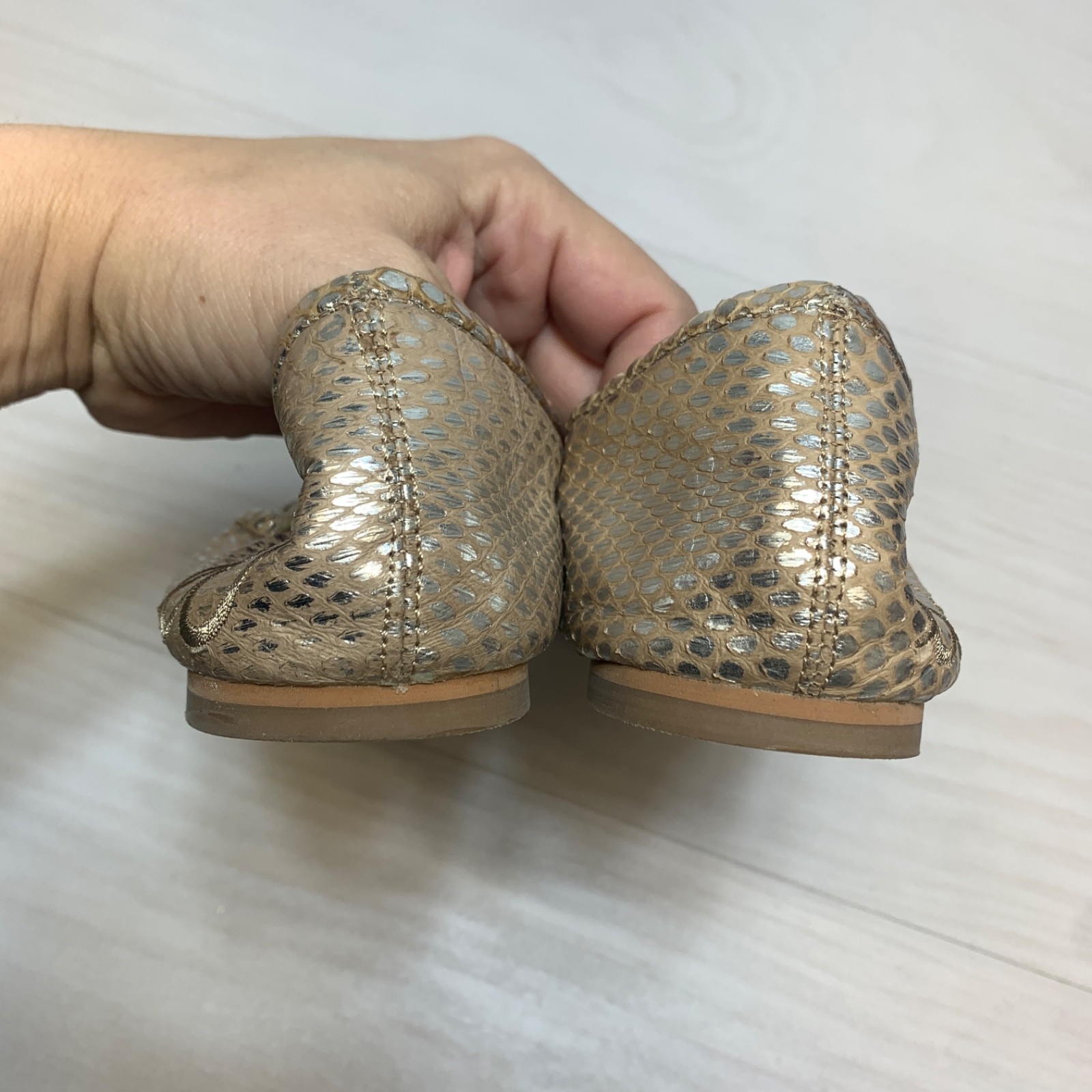 SAM EDELMAN Limited Edition Women’s Size 8M Felicia Metallic Silver & Gold Flats