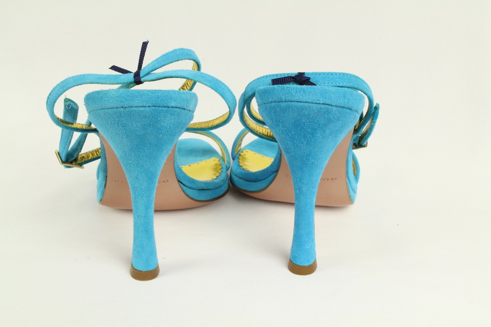 Francesco Saco Italy Women’s Blue Suede Crystal Shoes Retail $420