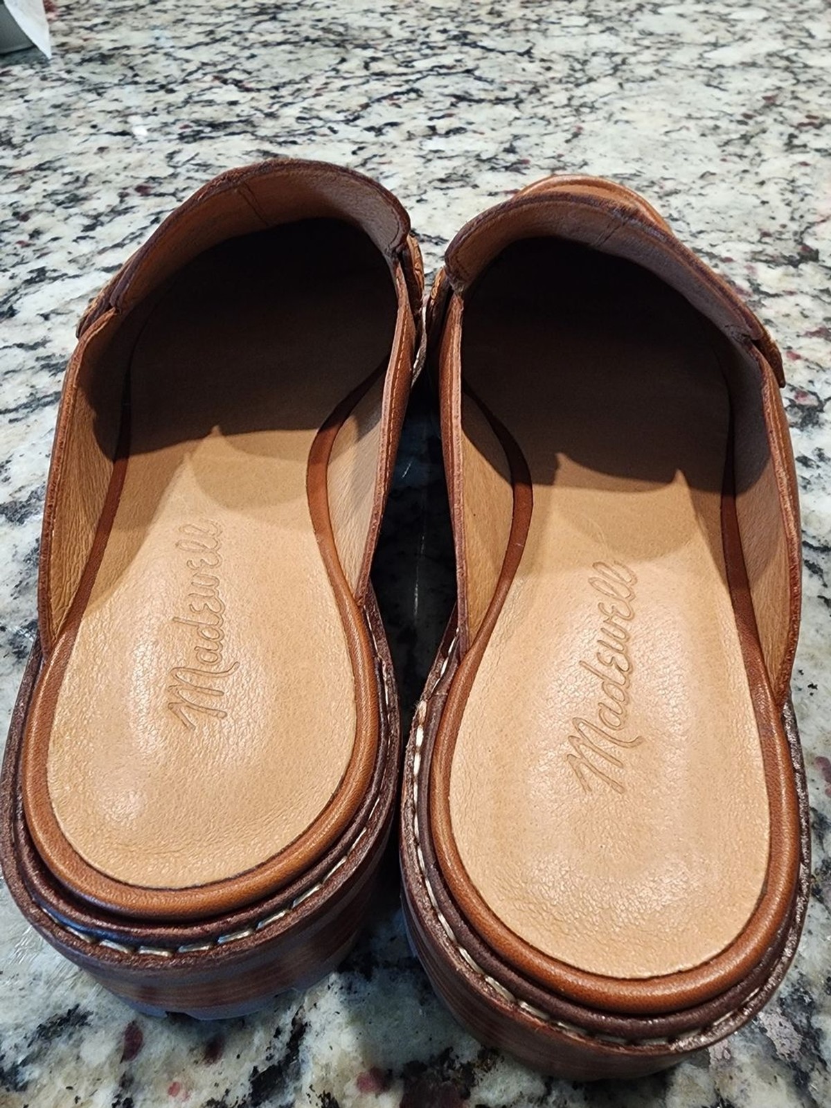 Madewell Brown Leather The Corinne Loafer Mules Excellent Condition