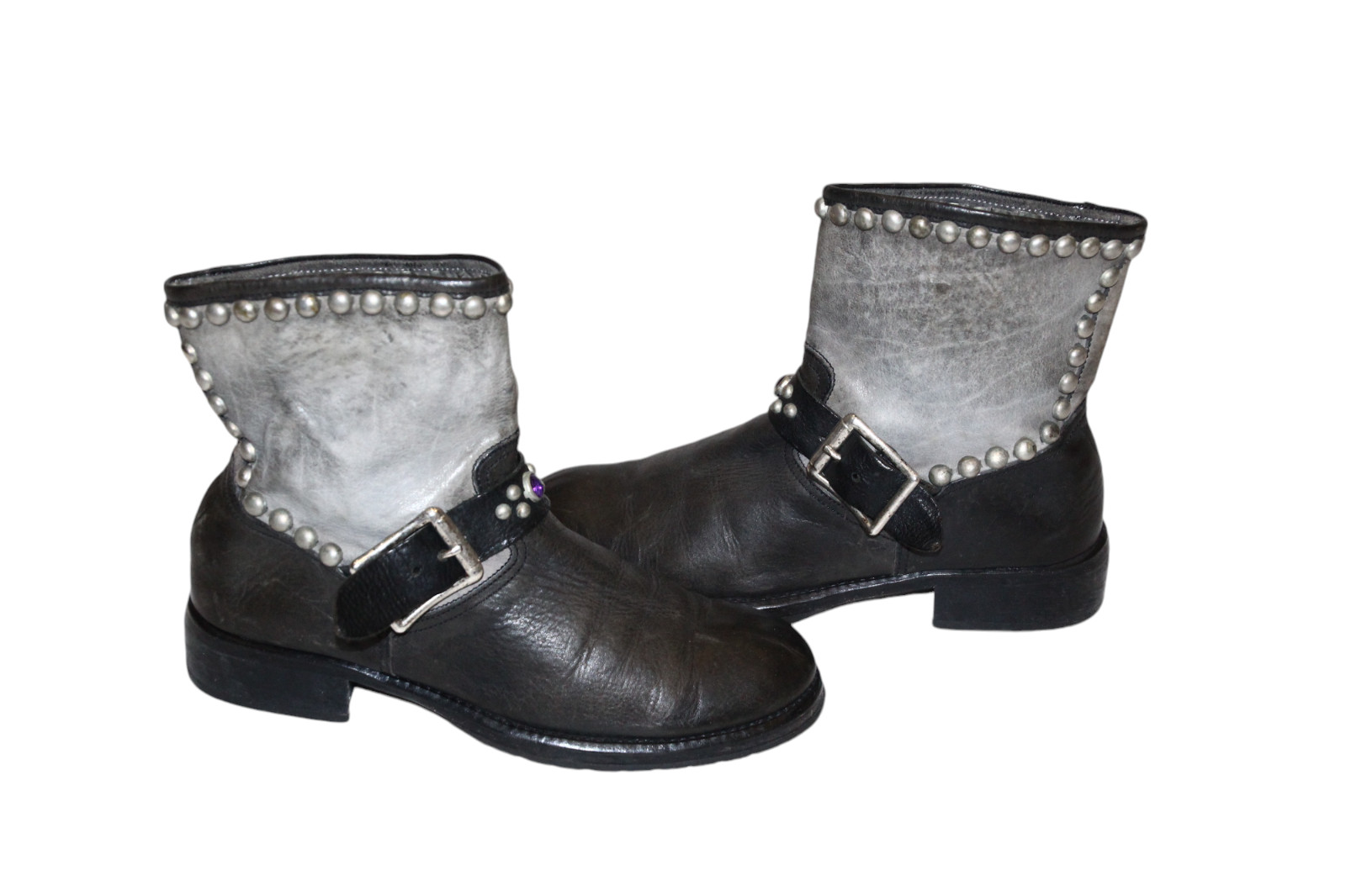 HTC Los Angeles Hollywood Trading Co. Biker Studded Belts Leather Ankle Boots
