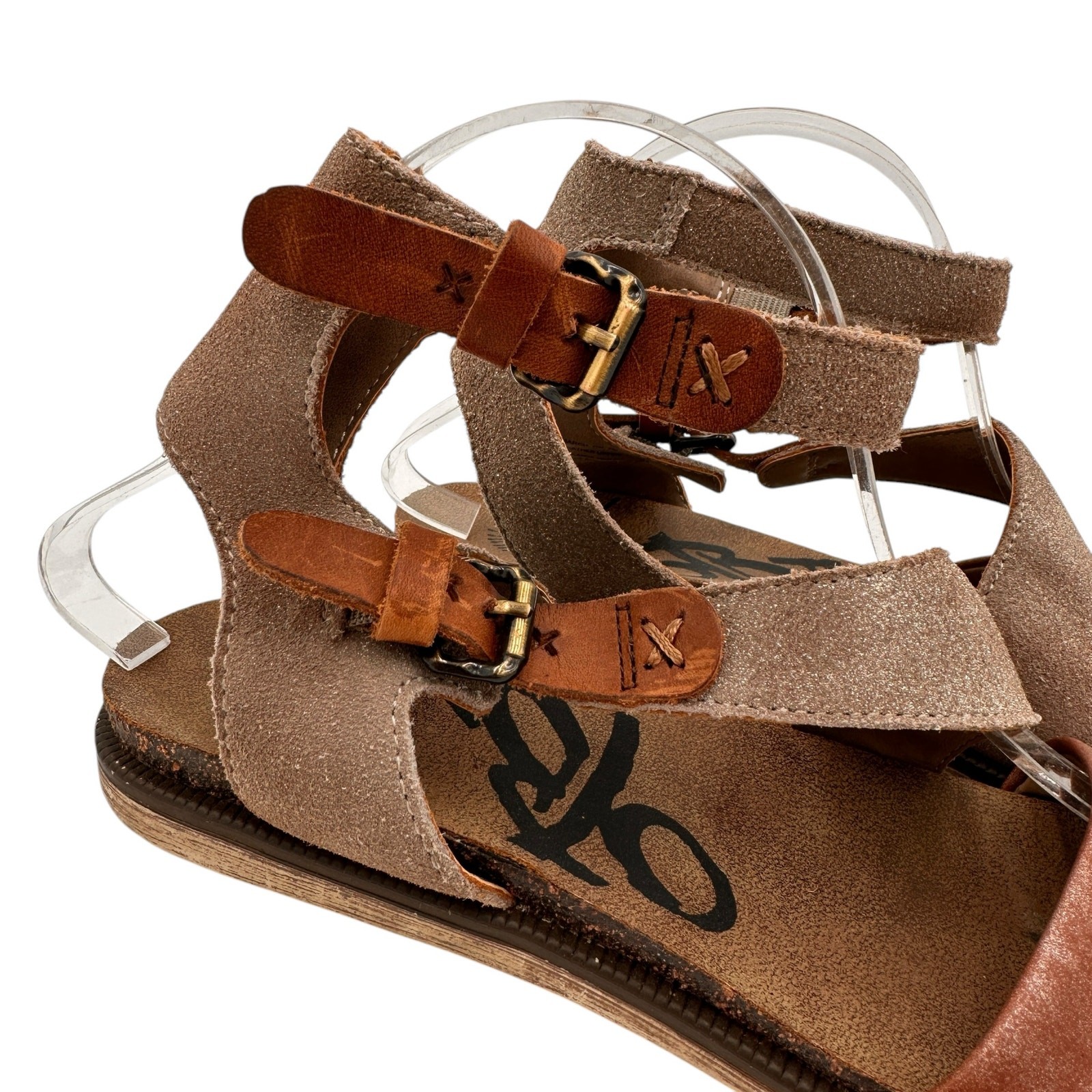 OTBT Leather Strappy Buckle Ankle March On Sandals Size 7