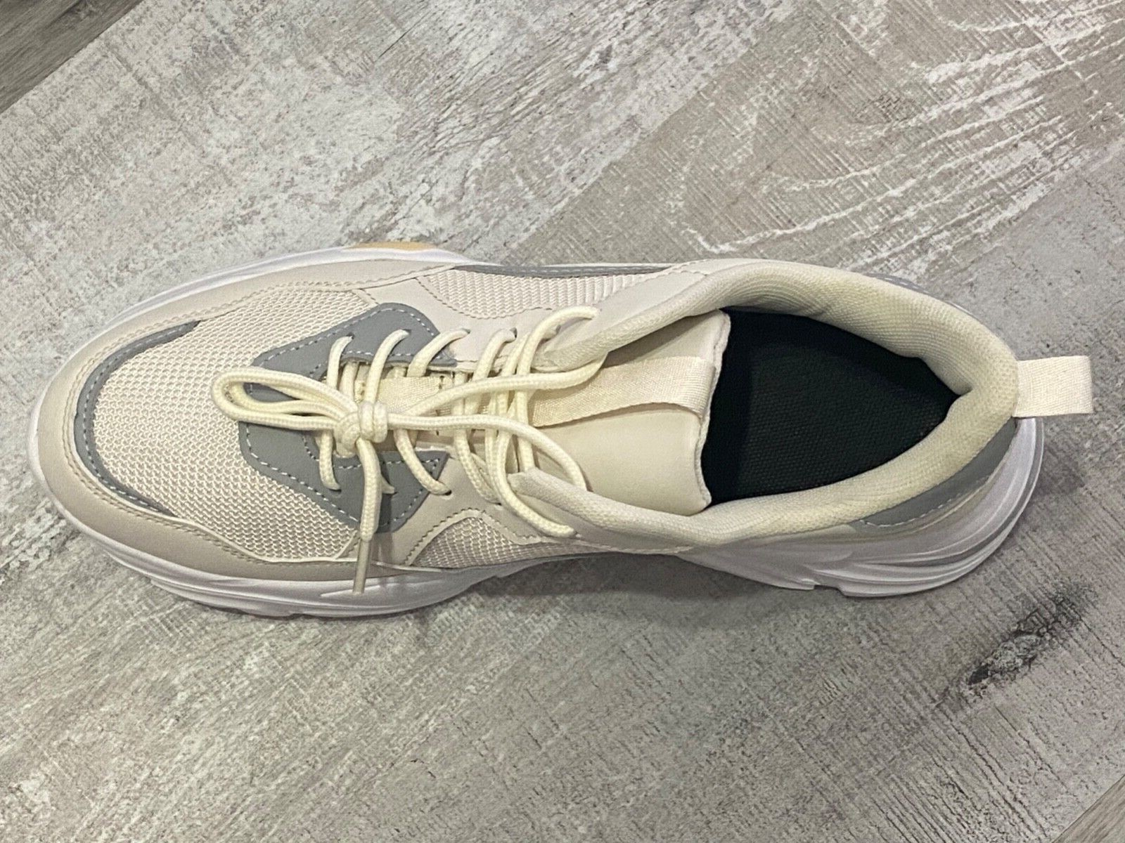 sneakers women size 11 chunky sole white cream off-white yellow beige gray new